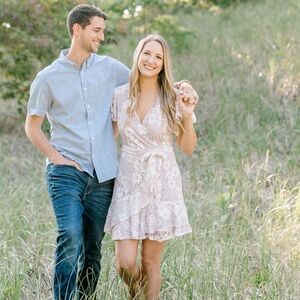 City Studio Lilac Purple Floral Lace Mini Dress